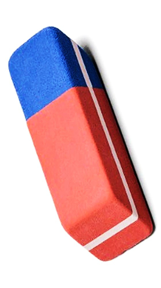 BORRACHA BICOLOR AZUL/VERMELHA